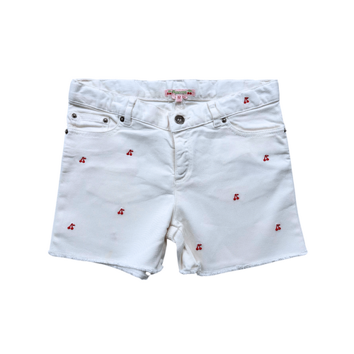 Bonpoint - Short Blanc Et Cerises Rouges - 12 Ans