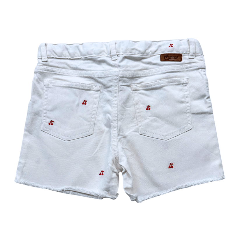 Bonpoint - Short Blanc Et Cerises Rouges - 12 Ans