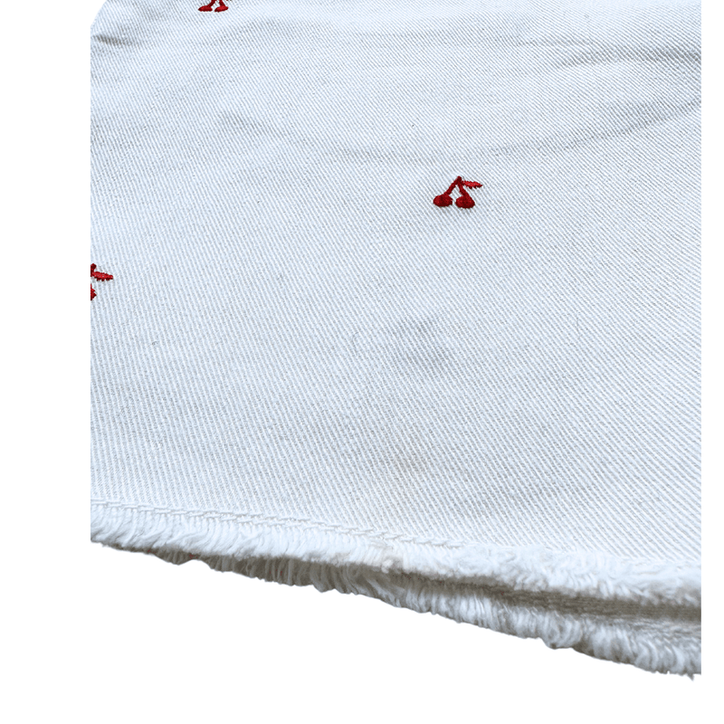 Bonpoint - Short Blanc Et Cerises Rouges - 12 Ans