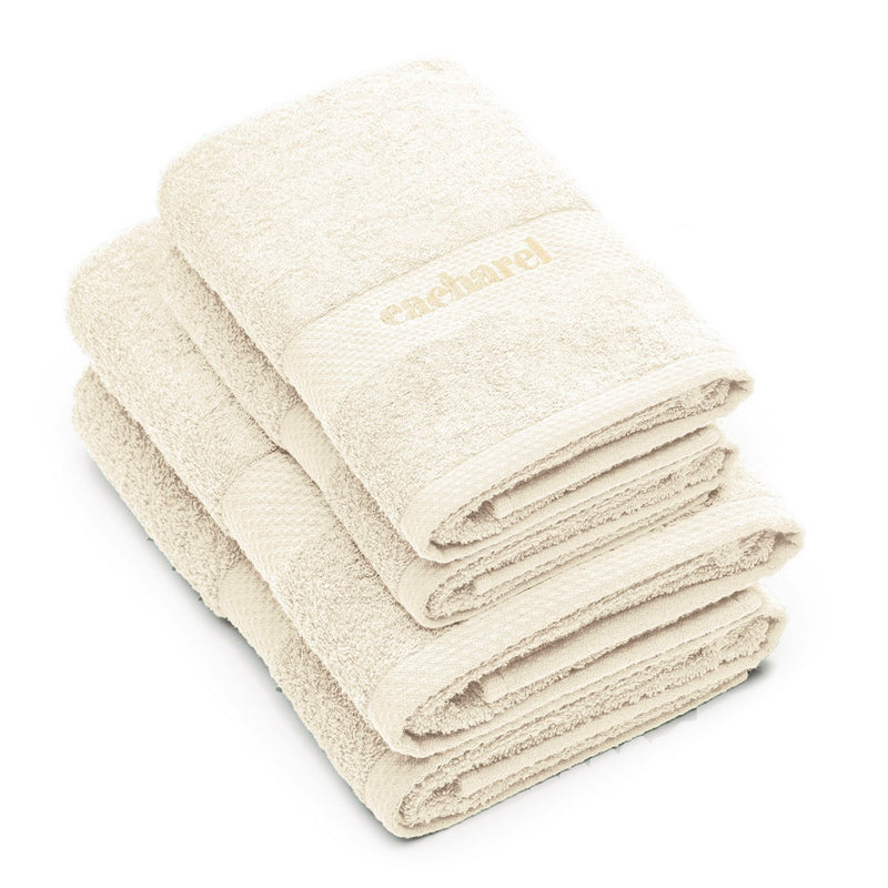 Set De 2 Serviettes + 2 Draps De Bain Ivoir