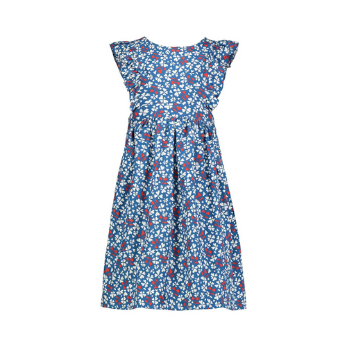 Bonpoint - Robe Longue Bleu À Motifs Blanc Et Rouge - 12 Ans