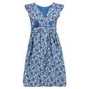 Bonpoint - Robe Longue Bleu À Motifs Blanc Et Rouge - 12 Ans