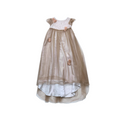 Bonpoint - Robe De Cérémonie En Soie Avec Tulle Marron - 6 Ans