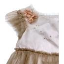 Bonpoint - Robe De Cérémonie En Soie Avec Tulle Marron - 6 Ans