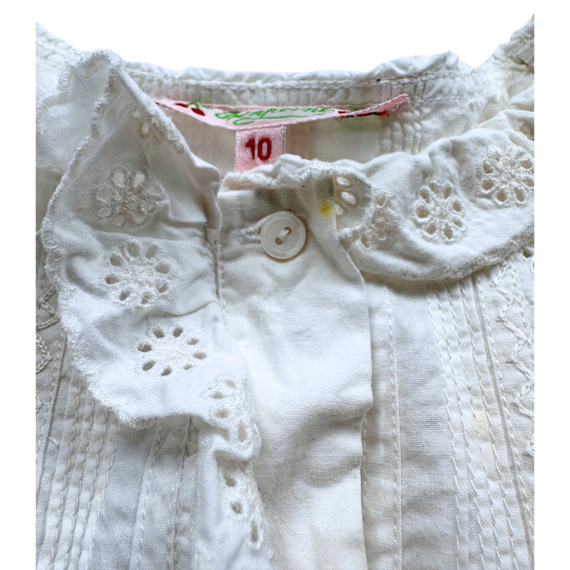 Bonpoint - Chemise Blanche À Dentelle - 10 Ans