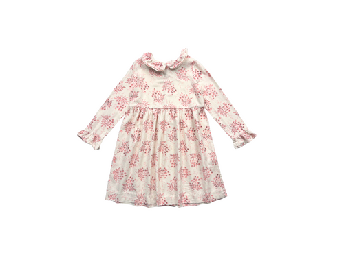 Bonpoint - Robe Épaisse Manches Longues À Motifs Roses - 10 Ans