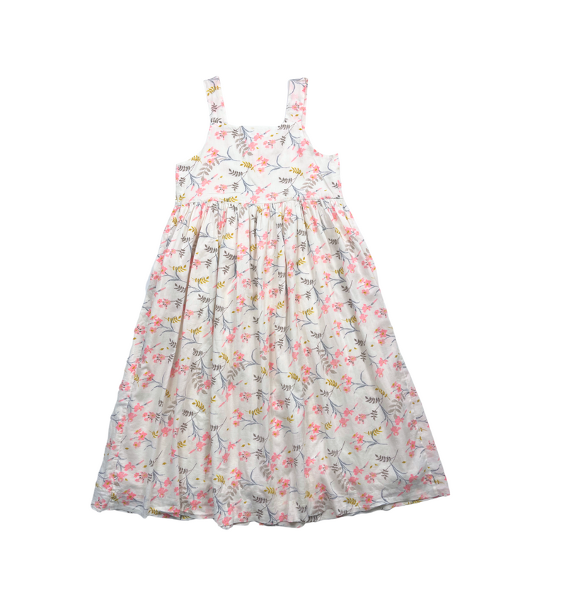 Bonpoint - Robe Longue Blanche À Fleurs - 12 Ans