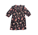 Bonpoint - Robe Noire À Fleurs - 12 Ans