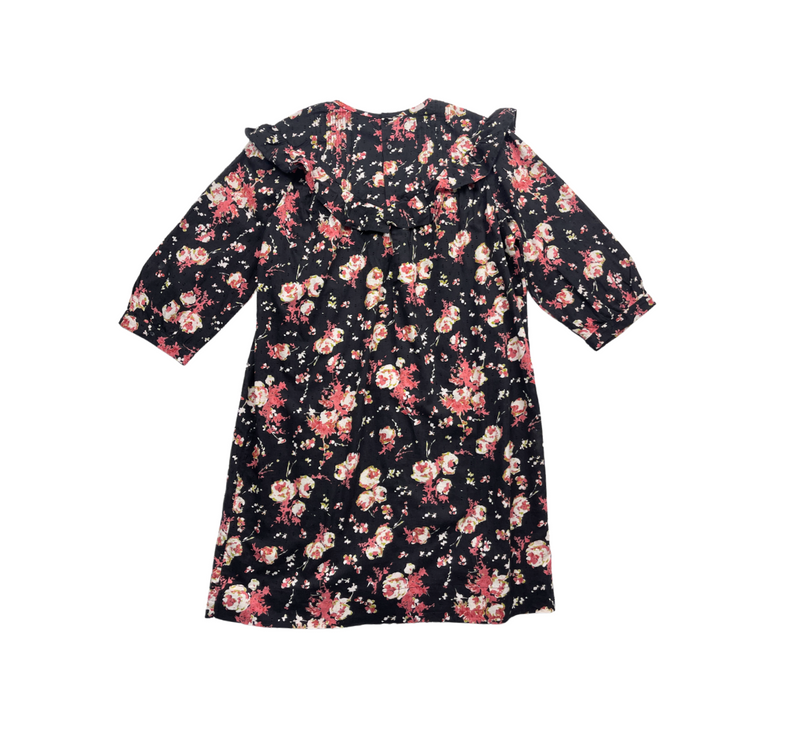 Bonpoint - Robe Noire À Fleurs - 12 Ans