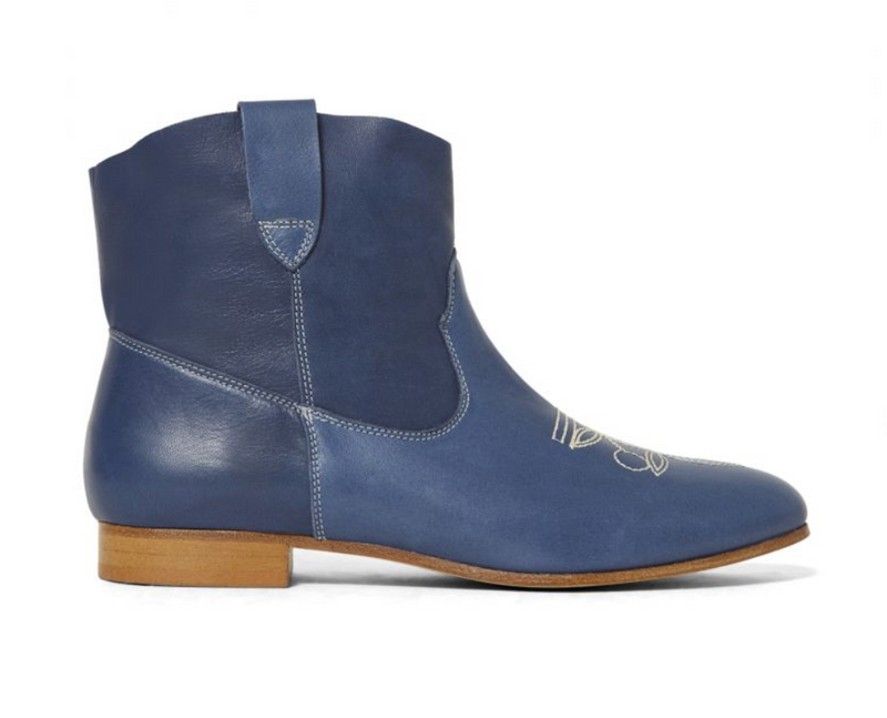 Bonpoint - Santiags En Cuir Souple Bleu Marines - 37