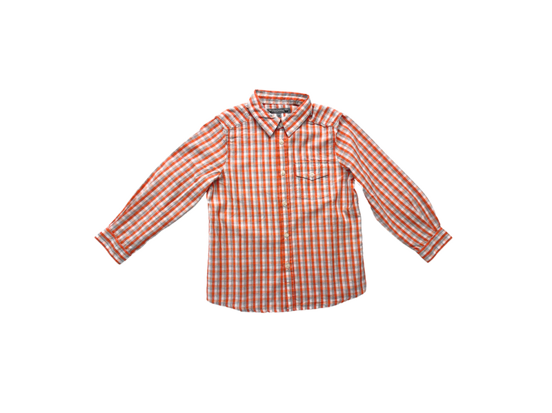 Bonpoint - Chemise À Carreaux Orange (Neuve) - 4 Ans