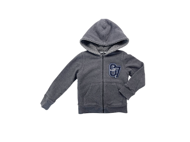 Bonpoint - Sweat Shirt À Capuche Gris Fourré Moumoute - 6 Ans