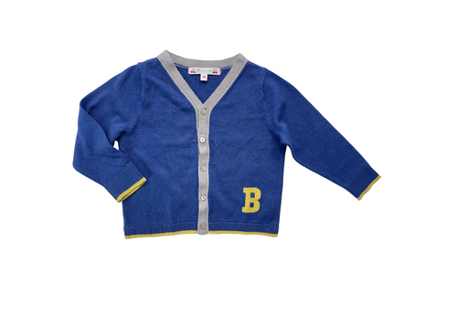 Bonpoint - Cardigan Bleu « B » - 18 Mois