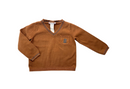 Bonpoint - Pull Marron Col V En Coton - 3 Ans