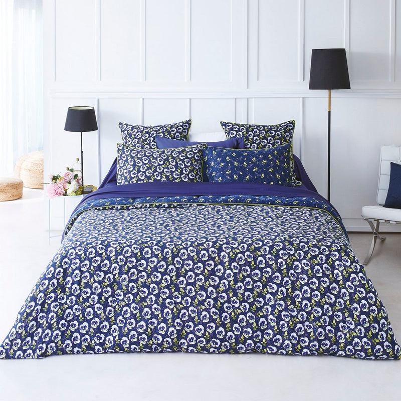 Pansy - Drap Plat Satin De Coton Pansy Small Blue Foncé