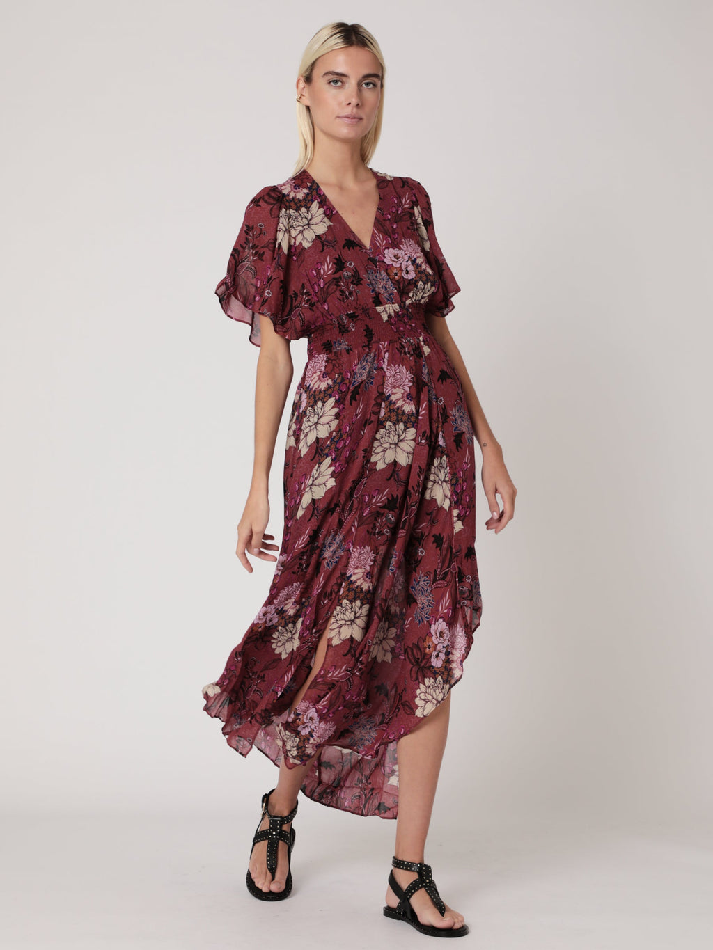 Berenice - Long Dress Printed Smocked Waist - El-Dabi