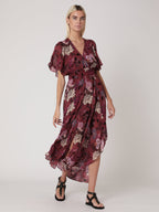 Berenice - Long Dress Printed Smocked Waist - El-Dabi