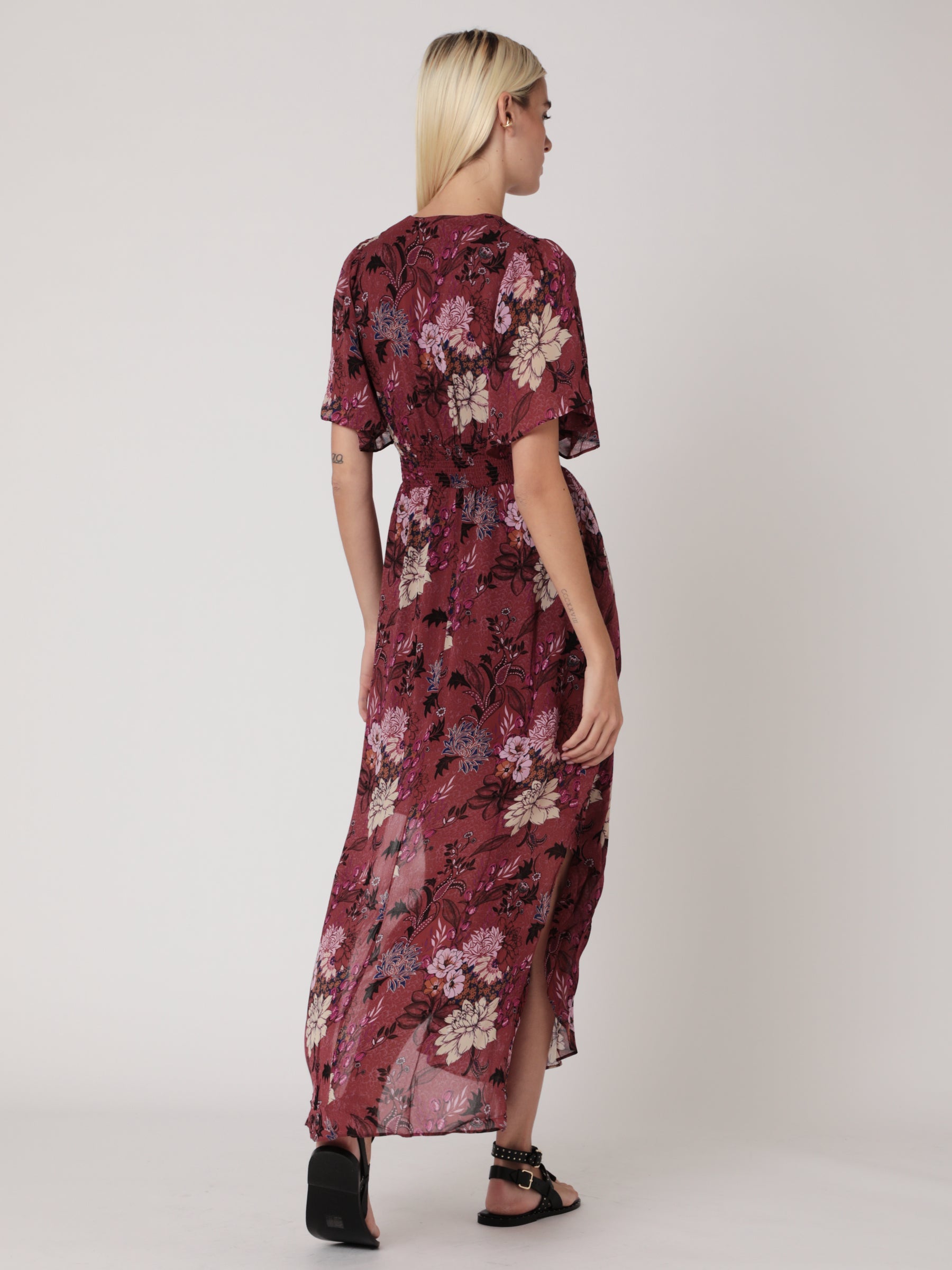 Berenice - Long Dress Printed Smocked Waist - El-Dabi
