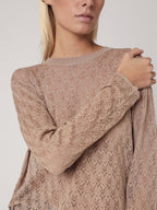 Berenice - Jersey Cuello Redondo Ml Detalles Wave - Sand
