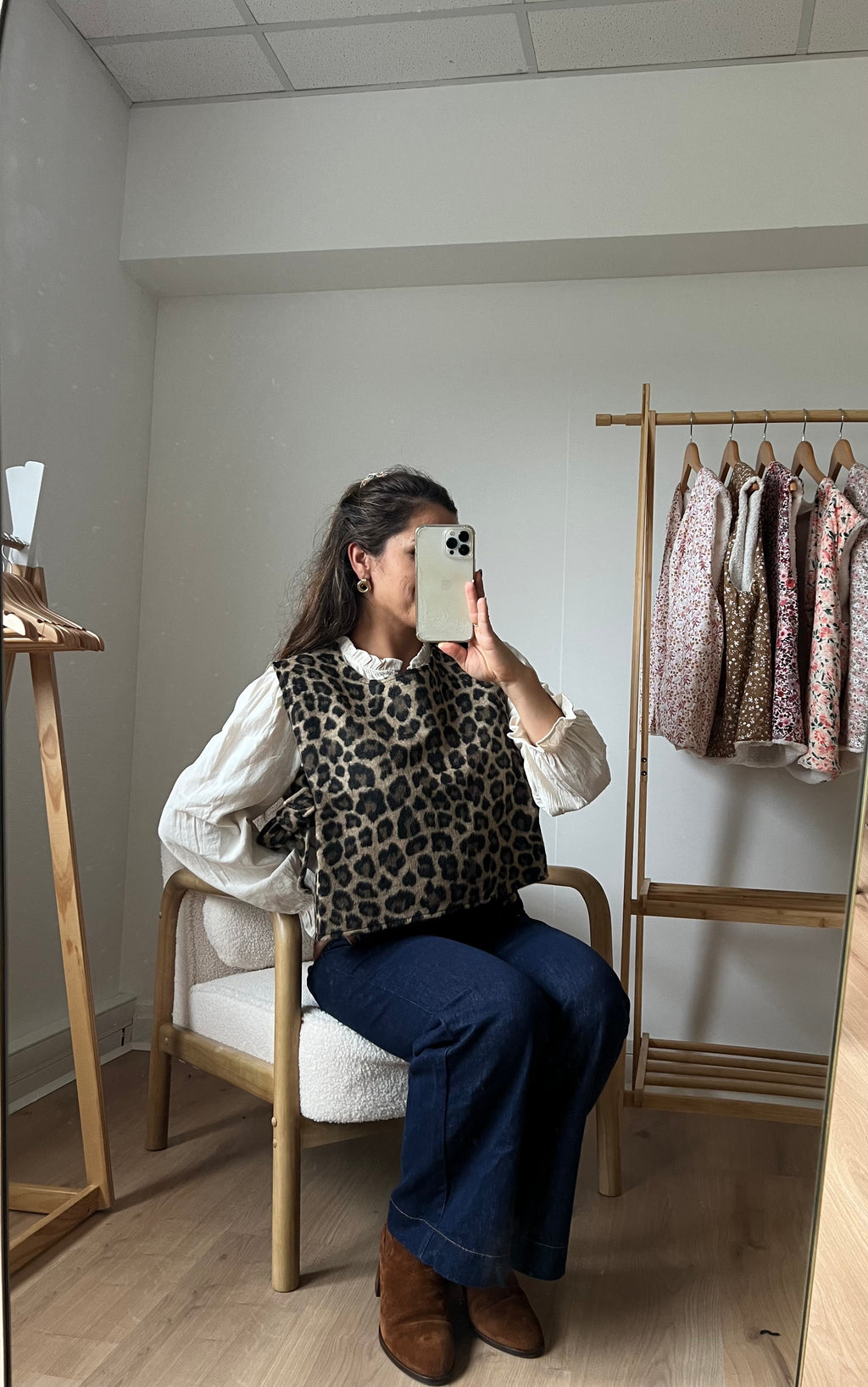Jeanne Leopard Print Sleeveless Jumper with Side Ties