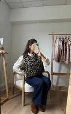 Jeanne Leopard Print Sleeveless Jumper with Side Ties