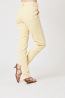 Jean Slim Taille Haute Ceinture - Light Yellow