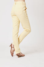 Berenice - Jean Slim Talle Alto Cinturón - Light Yellow