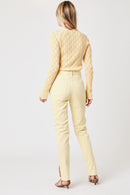 Jean Slim Taille Haute Ceinture - Light Yellow