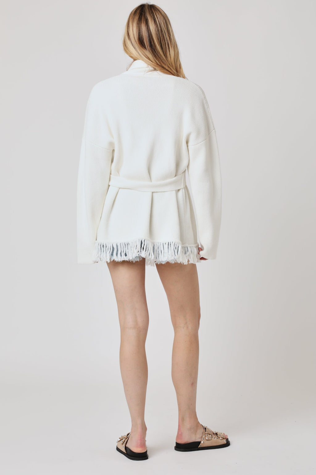 Berenice - Cardigan Flecos y Artwork - Off White