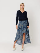 Jupe Longue Imprimé Asymetrique - Nebulla