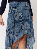 Jupe Longue Imprimé Asymetrique - Nebulla