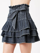 Jupe Courte Denim Surpiquee - Denim