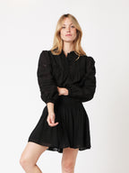 Short Plain Cutout Skirt - Black