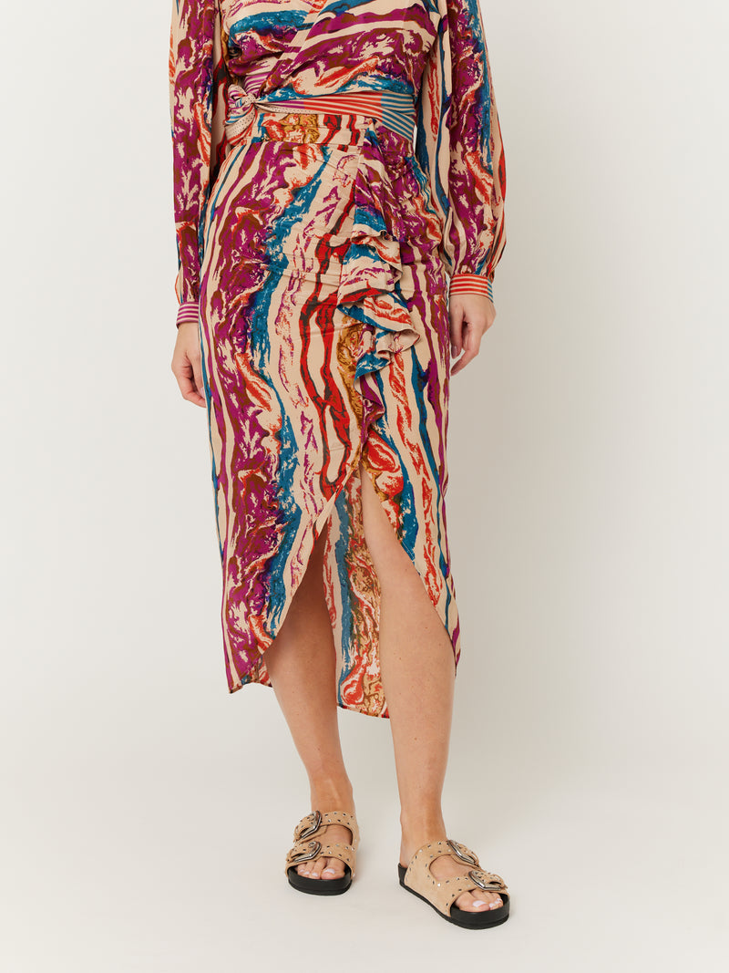 Jupe Longue Imprimé Volant - Angie