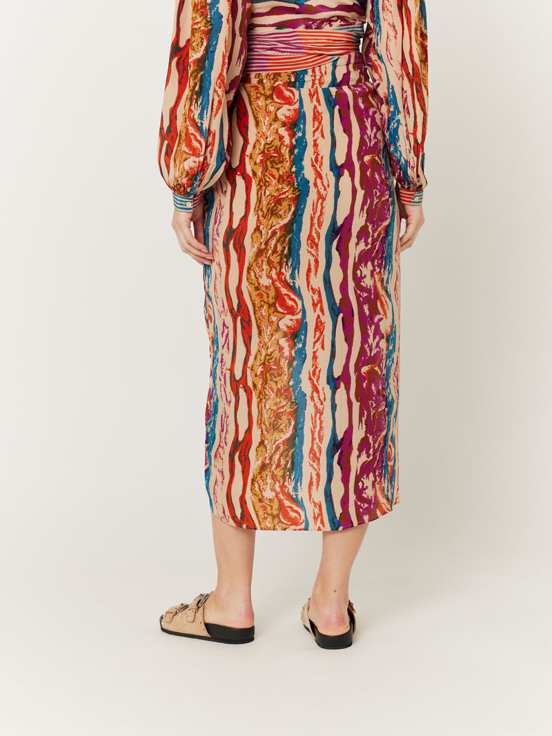 Jupe Longue Imprimé Volant - Angie