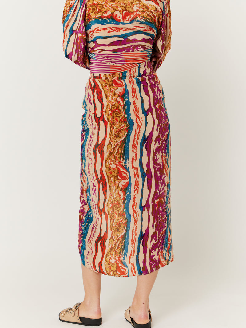 Jupe Longue Imprimé Volant - Angie