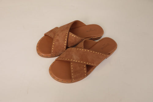 Sandale Pla Suede Croise A Stu - Camel