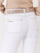Jean Flare Poche Plaque - Off White