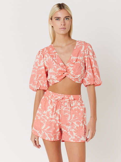 Crop Top Imprimé Noue Devant - Madeira