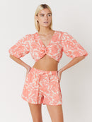 Crop Top Imprimé Noue Devant - Madeira