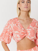 Crop Top Imprimé Noue Devant - Madeira
