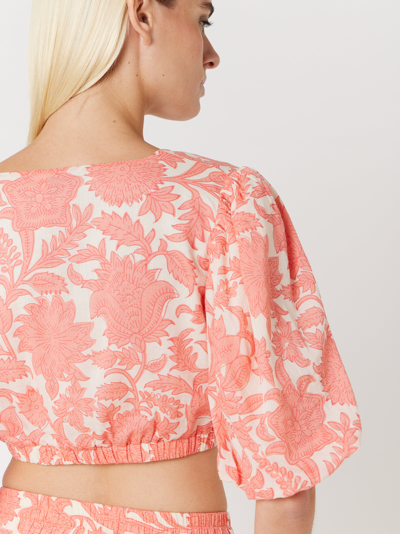 Crop Top Imprimé Noue Devant - Madeira
