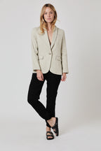 Chaqueta de traje lisa - Blanco roto