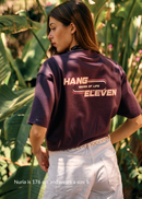 T-Shirt Washed Waves Of Life - Purple