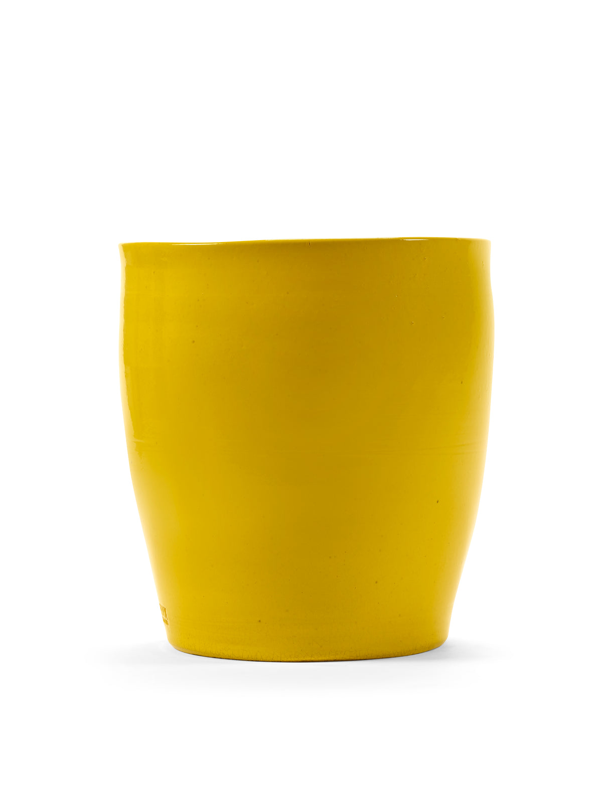 Glazed Shades - Pot De Fleurs - M - Terre Cuite - Jaune Lines