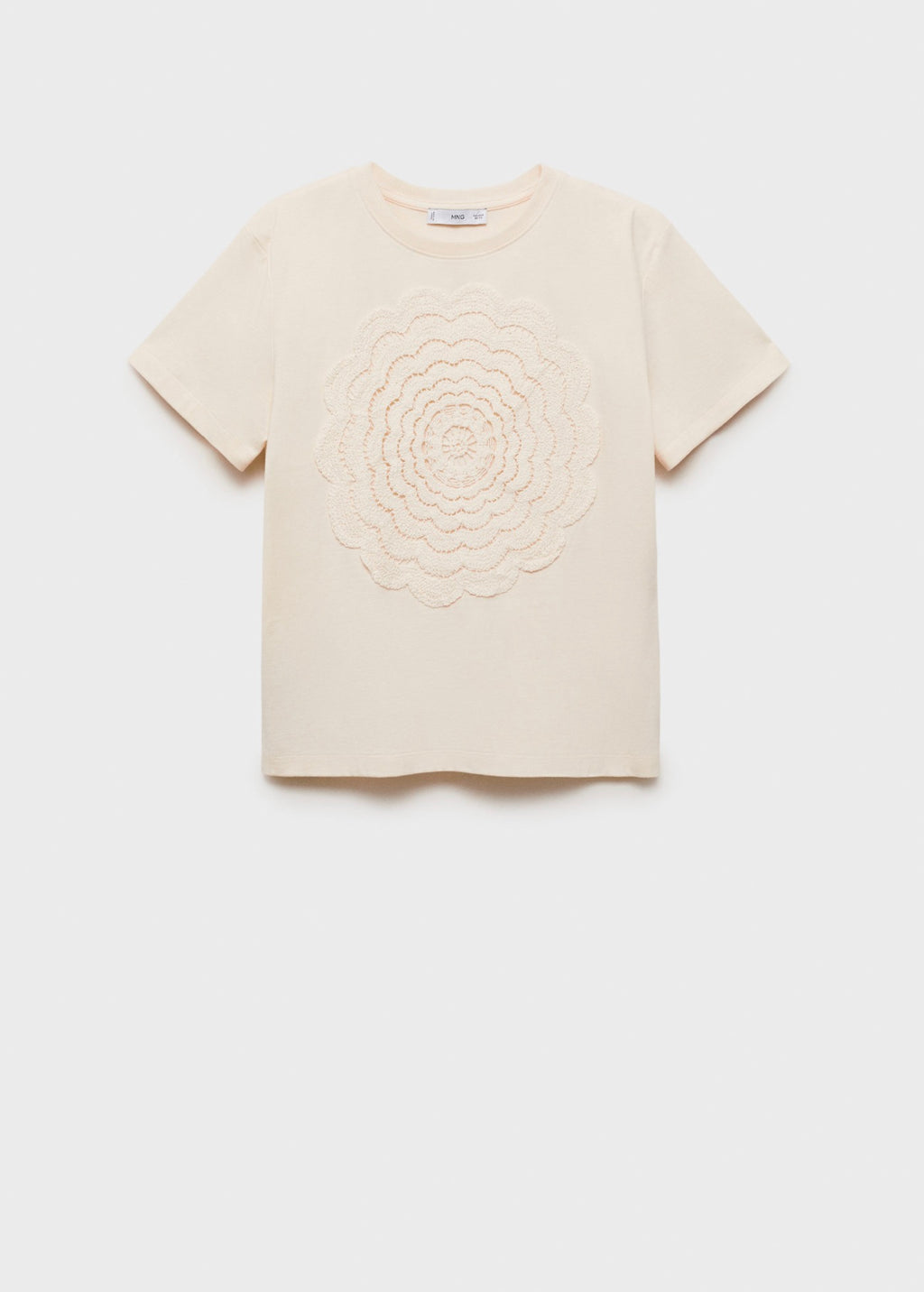 T-Shirt Brodé Fleur En Crochet