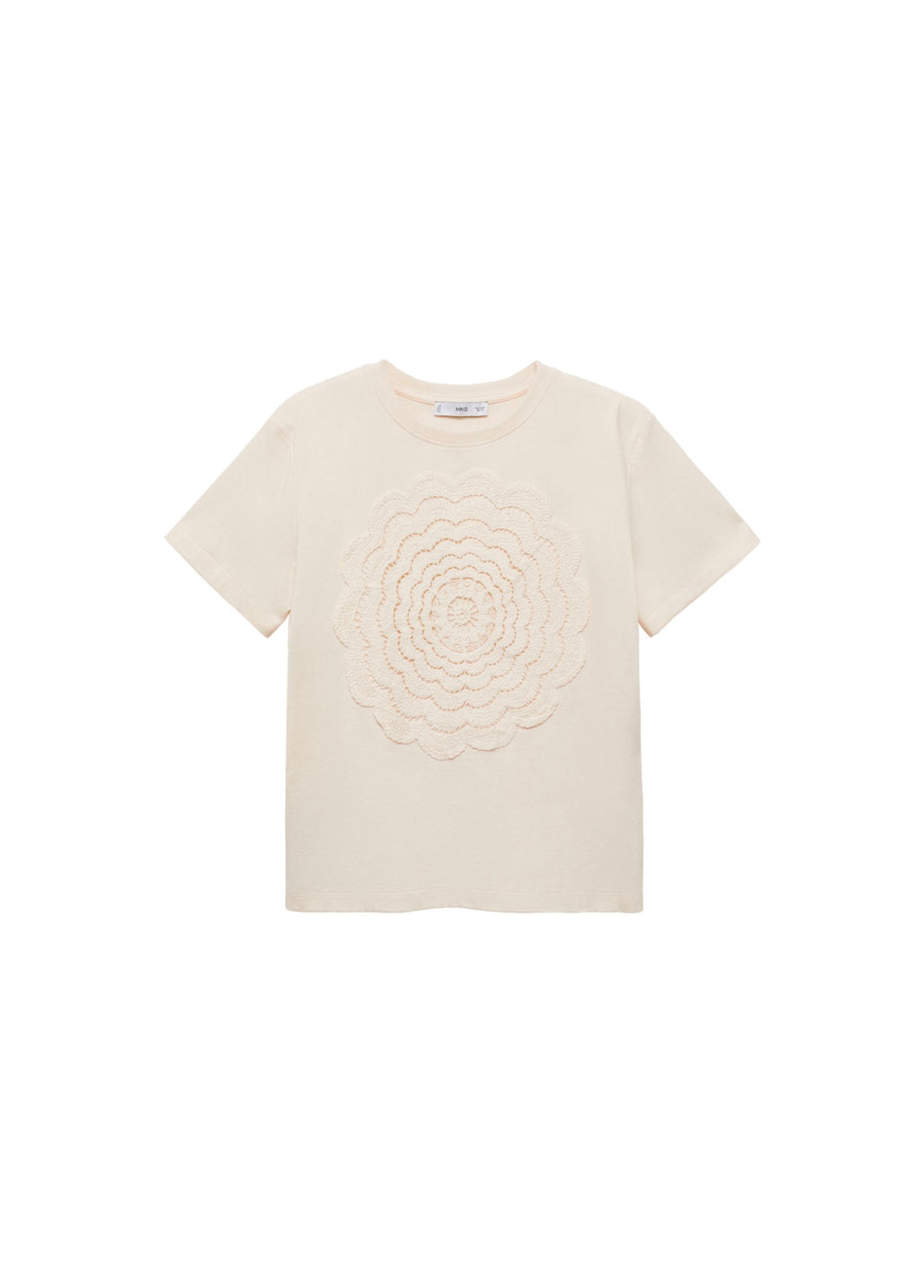T-Shirt Brodé Fleur En Crochet