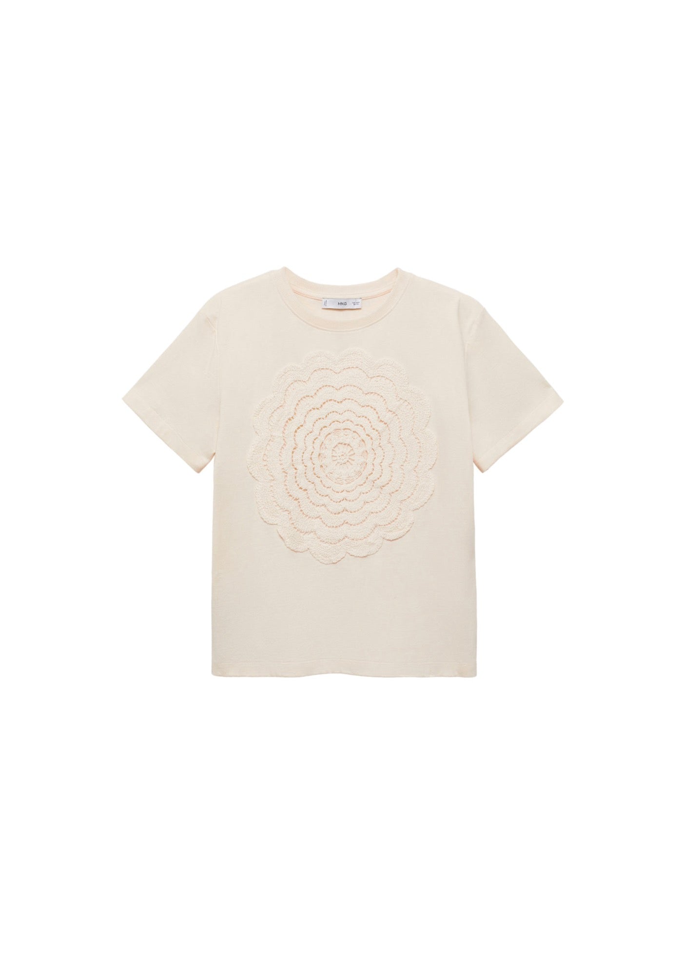 T-Shirt Brodé Fleur En Crochet