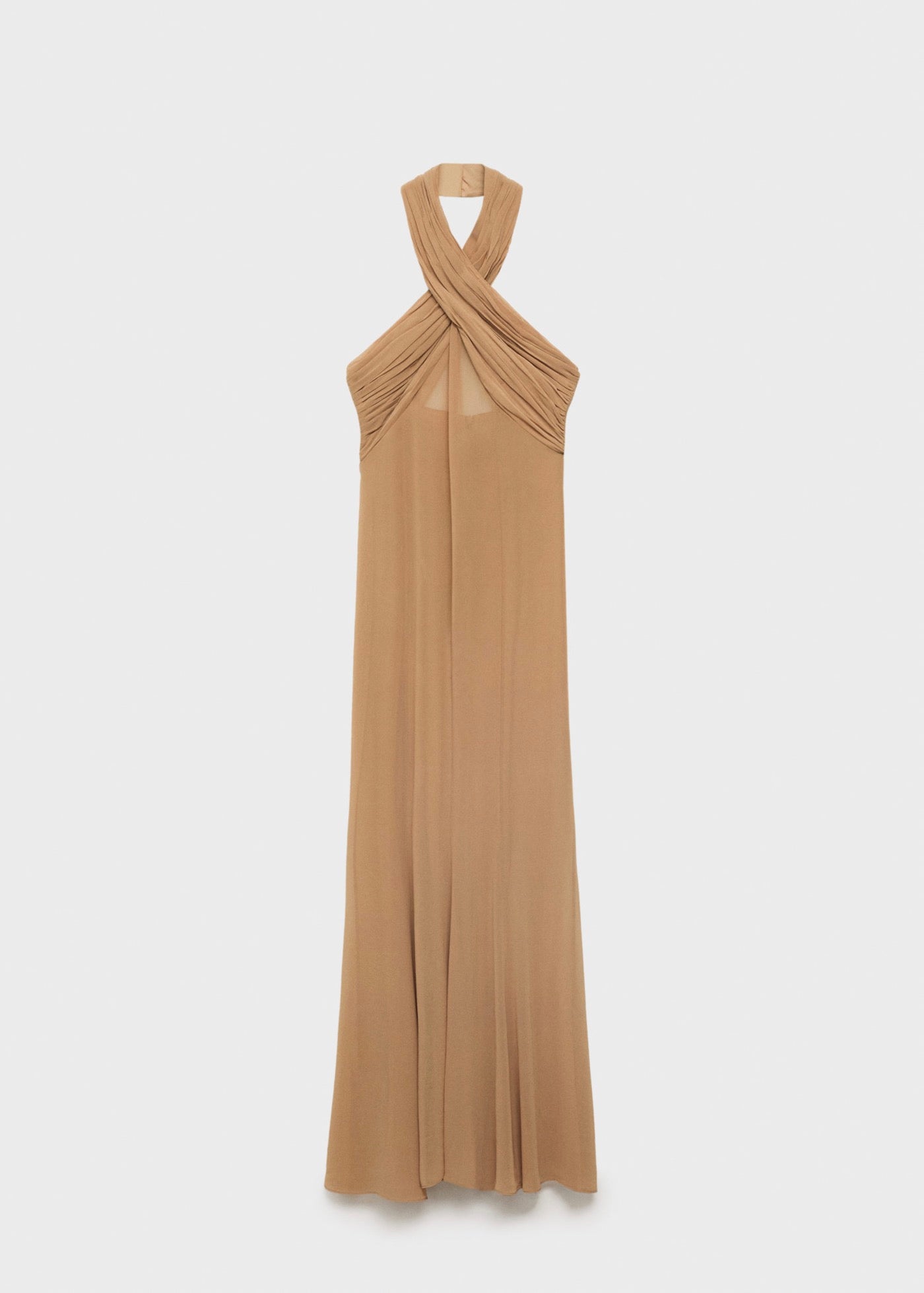 Robe Longue Semi-Transparente Col Croisé