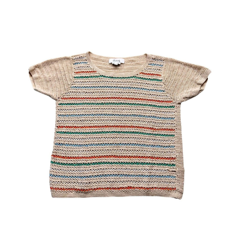 Bonpoint - T-Shirt Crème Avec Perles - 8 Ans